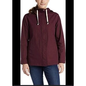 The North Face Shipler Jacket Woman's  Red Anorak Hooded Cotton Snap Zipper Sz M